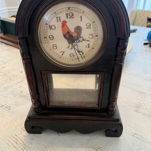 Vintage Black Rooster Wall Clock